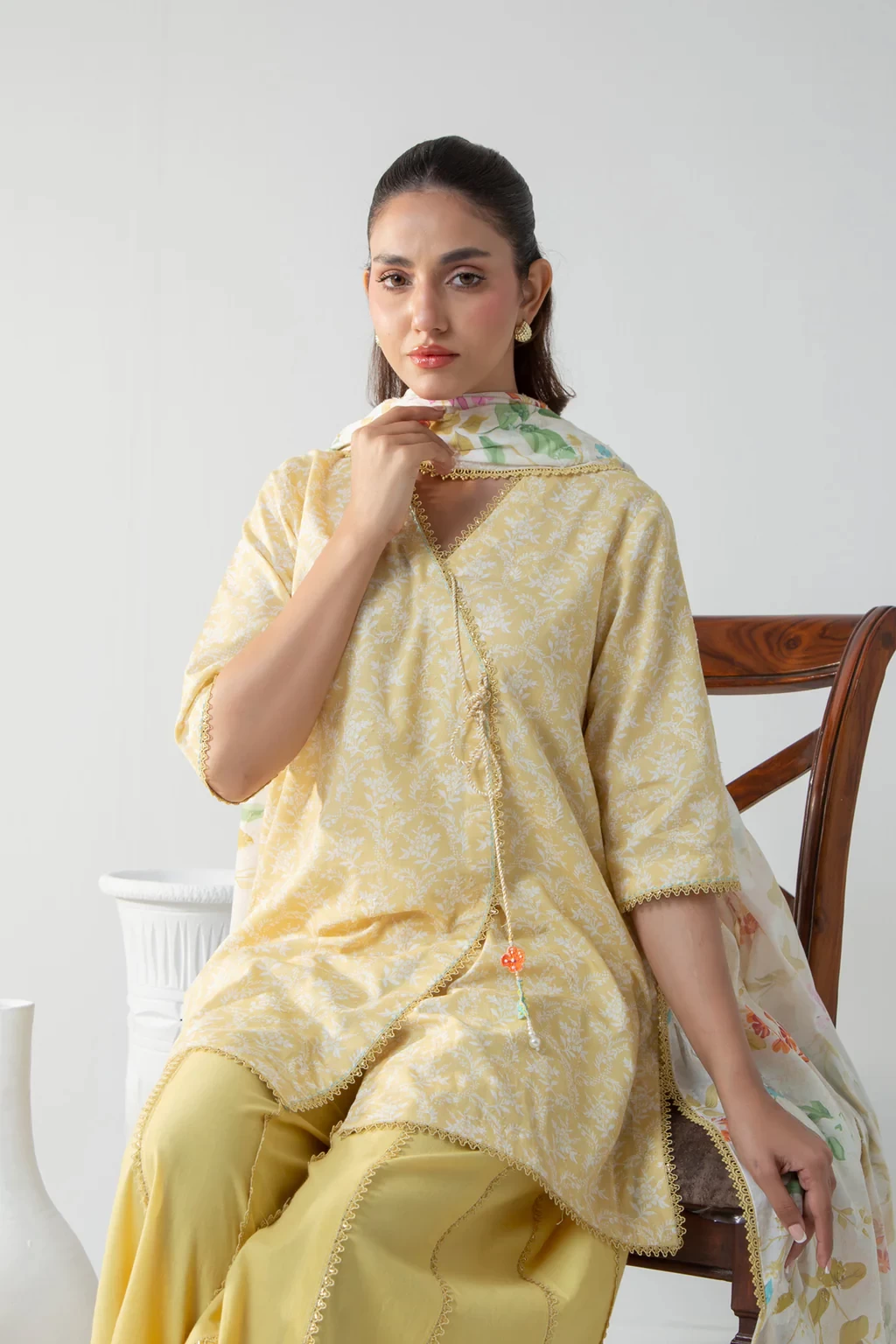 PRINTED JACQUARD 3 PIECE SUIT - WFM35687