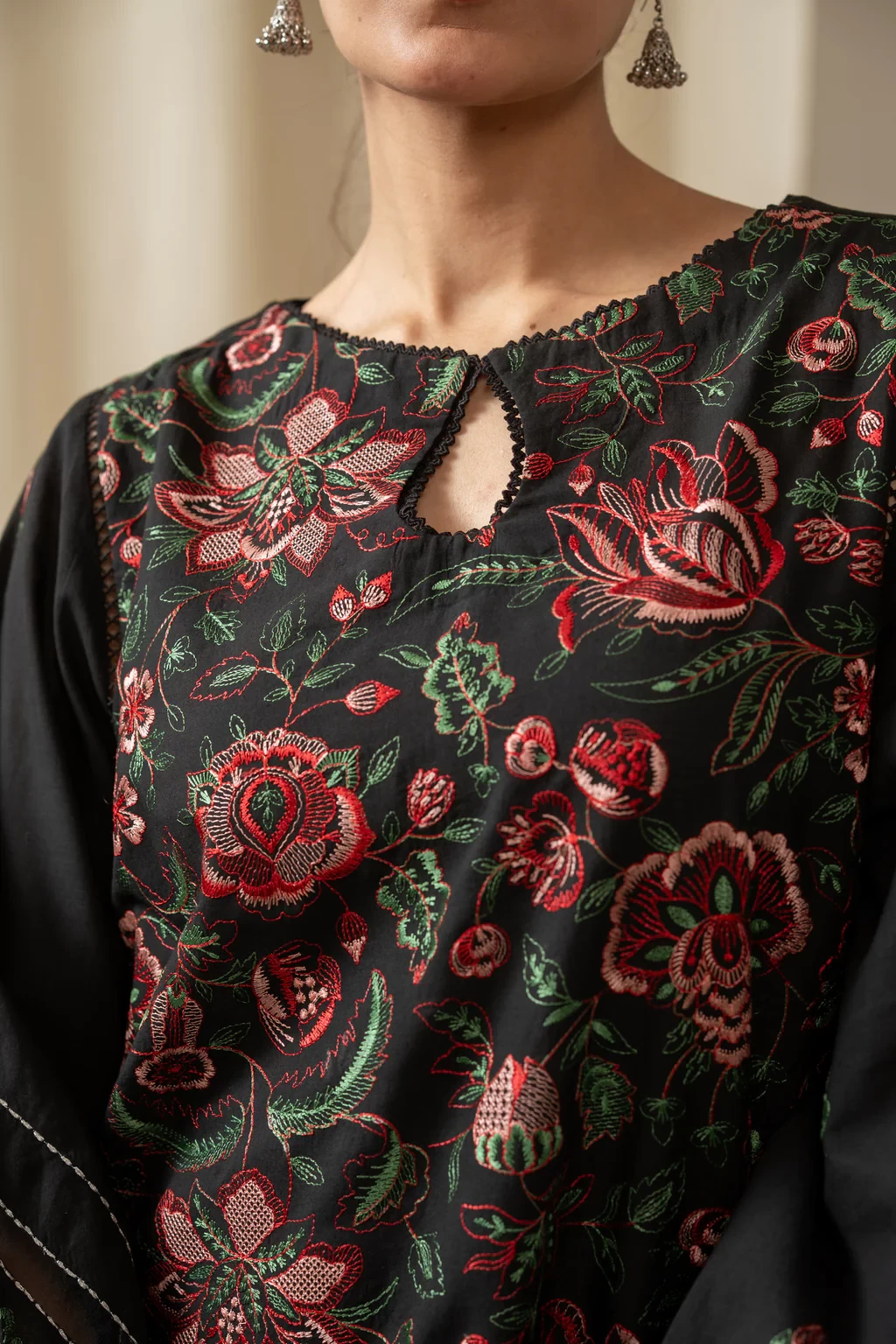EMBROIDERED CAMBRIC 3 PIECE SUIT - WFM35652