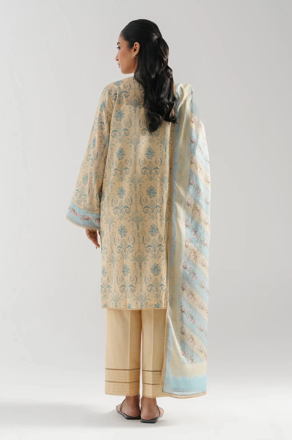 LAWN PRINTED 3 PIECE SUIT - WFM35515