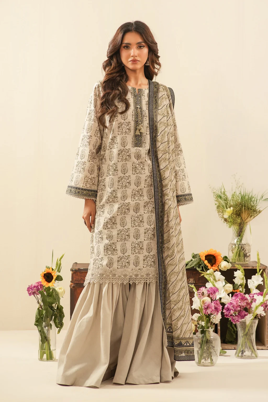 PRINTED LAWN 3 PIECE SUIT - WFM36107