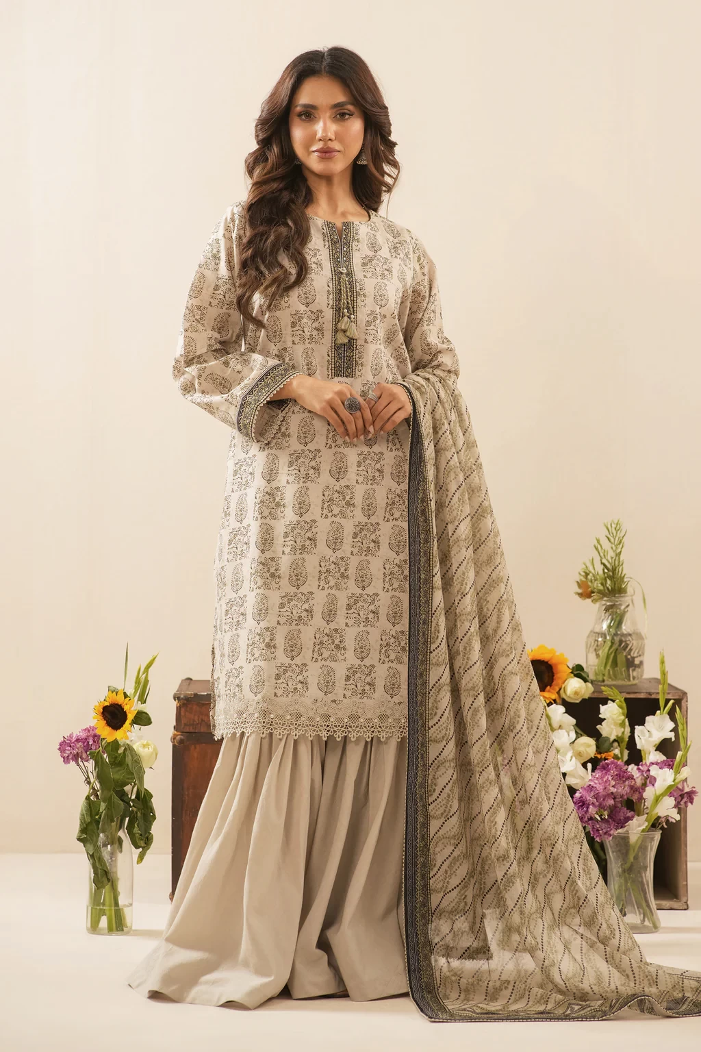 PRINTED LAWN 3 PIECE SUIT - WFM36107