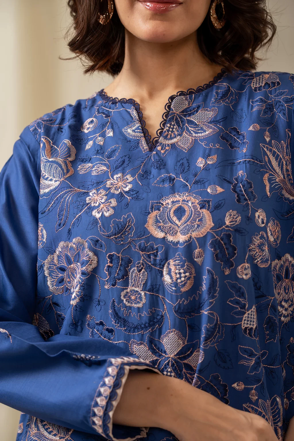 EMBROIDERED CAMBRIC 3 PIECE SUIT - SKU: WFM35679