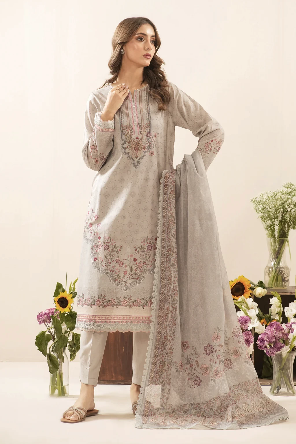 PRINTED LAWN 3 PIECE SUIT - WFM36109