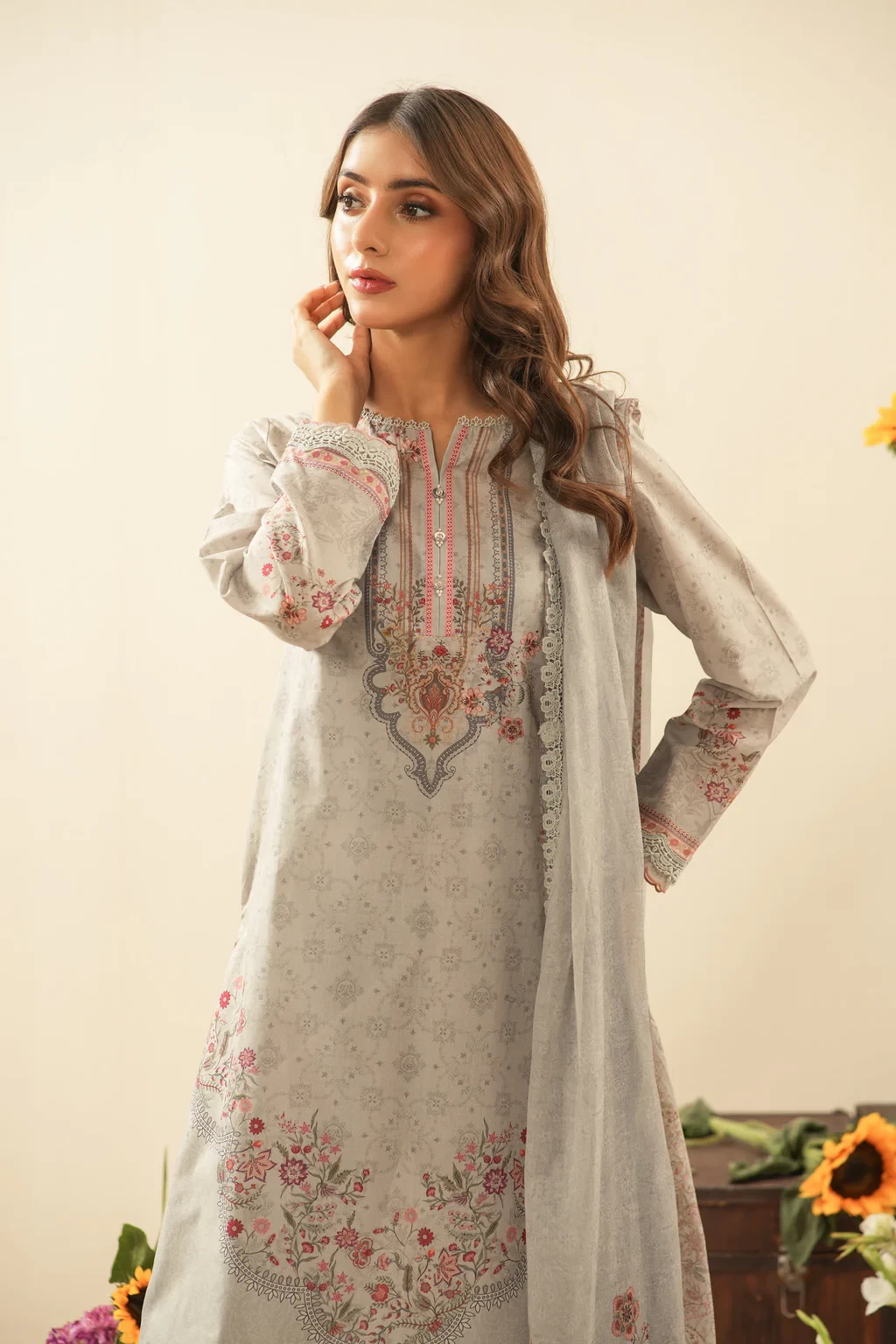 PRINTED LAWN 3 PIECE SUIT - WFM36109