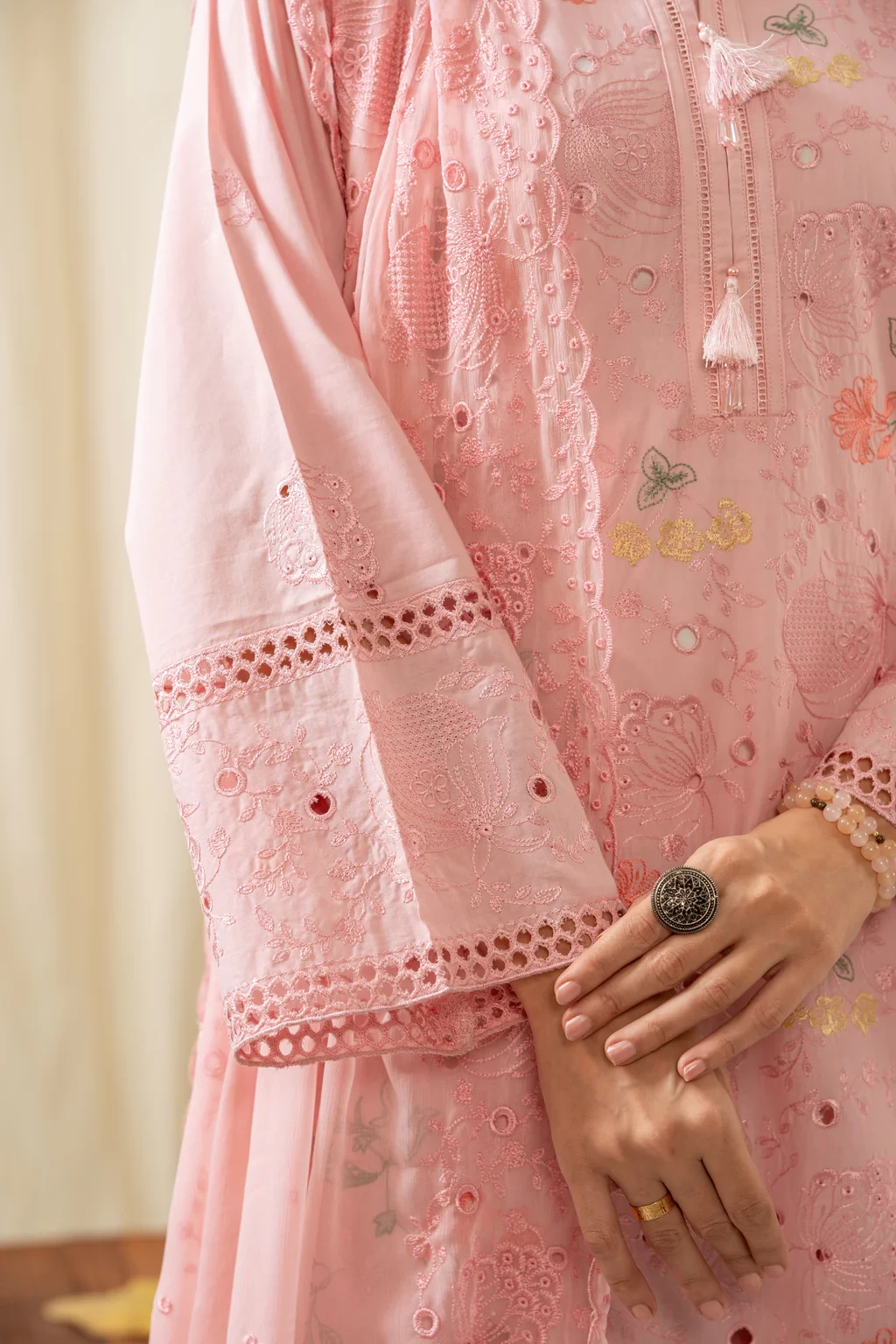 EMBROIDERED CAMBRIC 3 PIECE SUIT - SKU: WFM35681