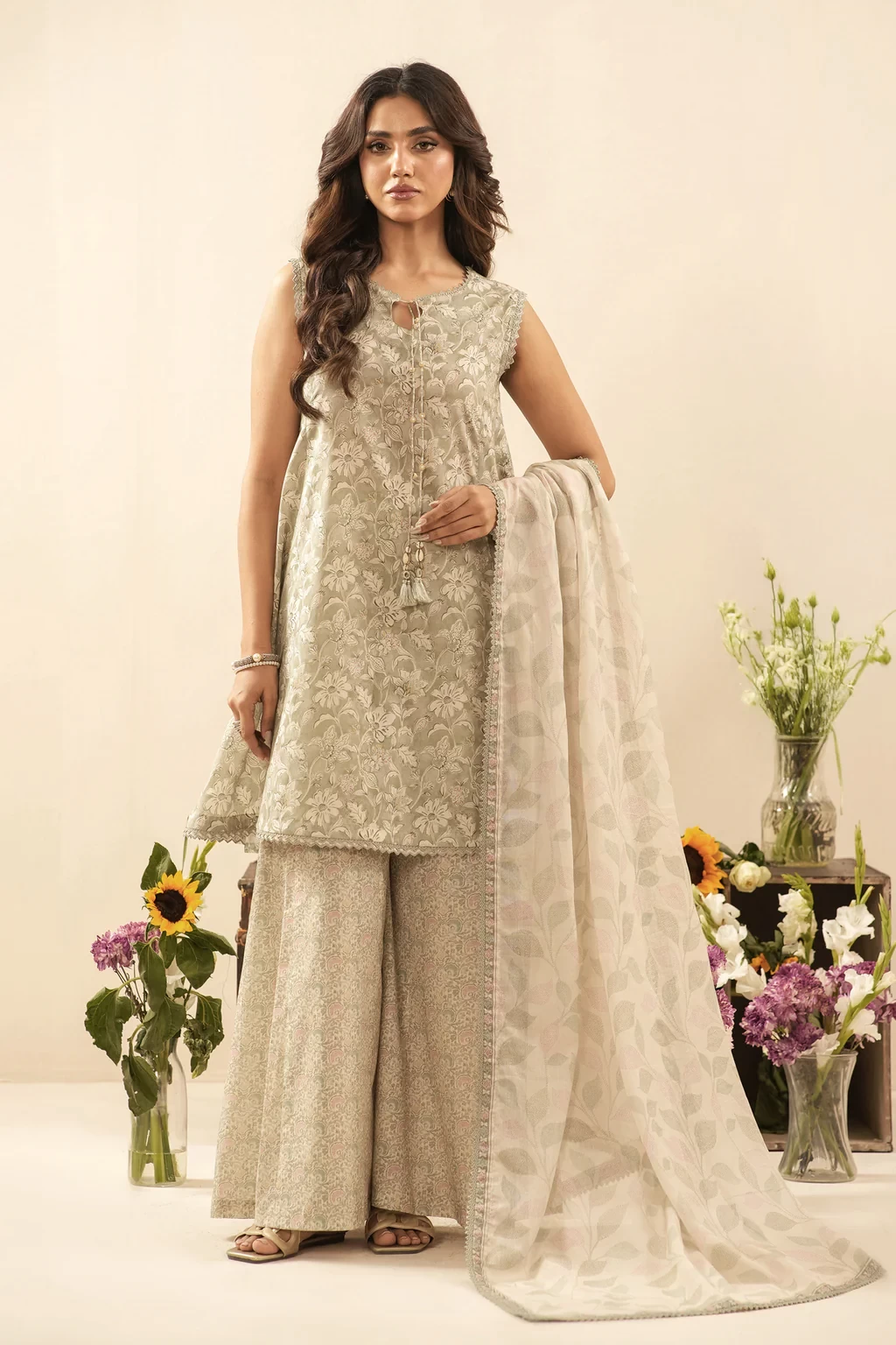 PRINTED LAWN 3 PIECE SUIT - WFM36110