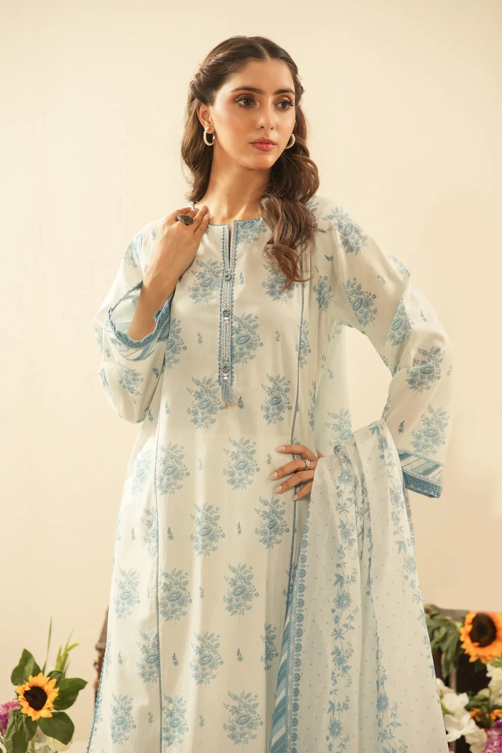 PRINTED LAWN 3 PIECE SUIT - WFM36114