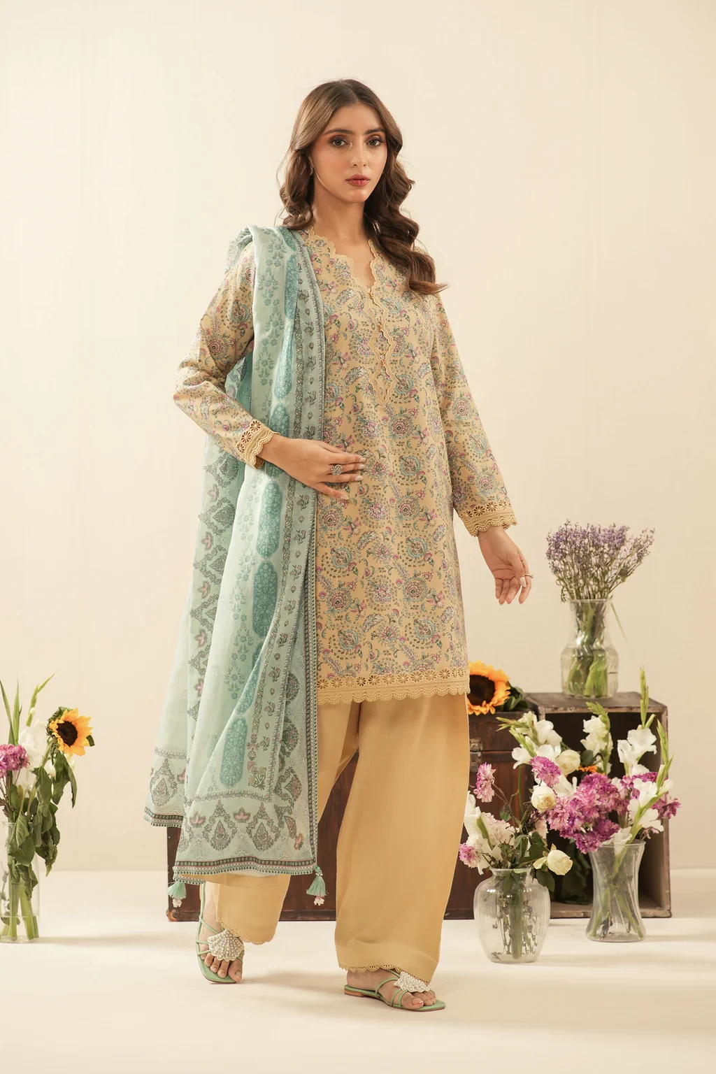 PRINTED LAWN 3 PIECE SUIT - WFM36116
