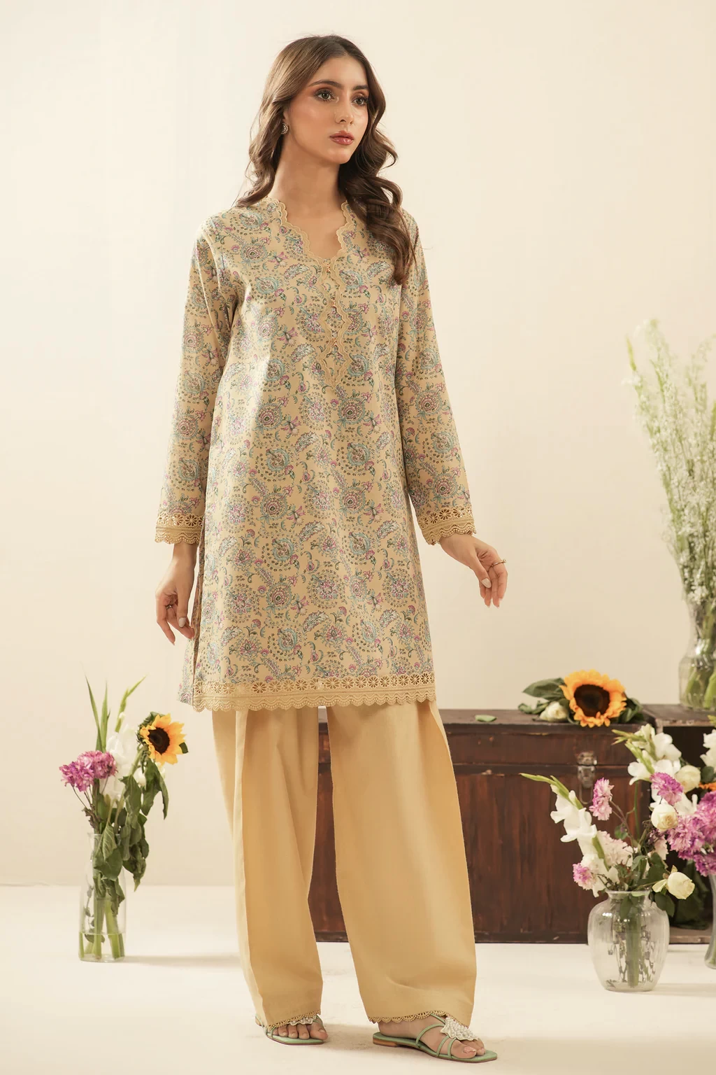 PRINTED LAWN 3 PIECE SUIT - WFM36116