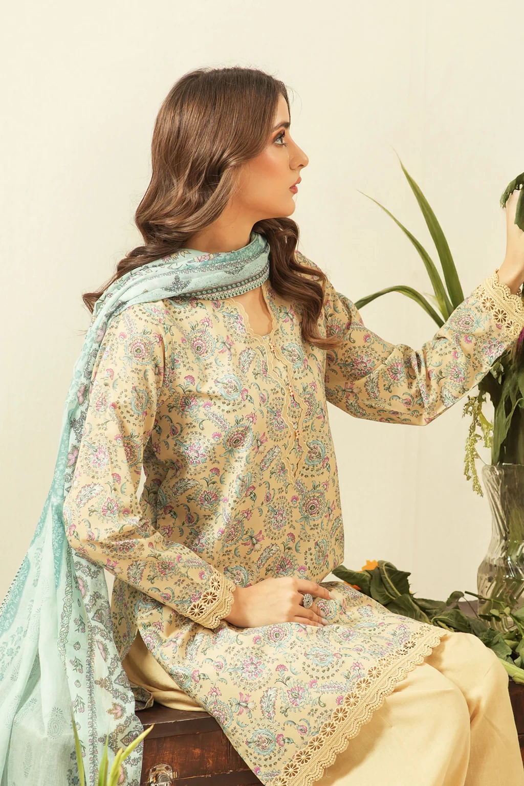PRINTED LAWN 3 PIECE SUIT - WFM36116
