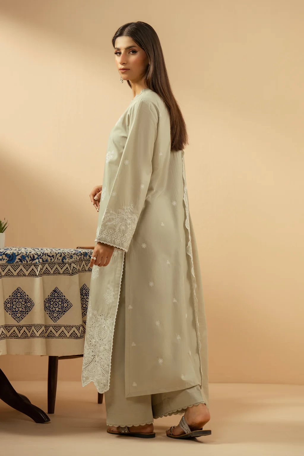 EMBROIDERED CHIKANKARI -  3 PIECE SUIT SKU: WFM36245