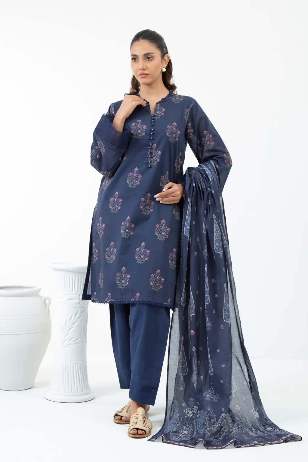 PRINTED CAMBRIC 3 PIECE SUIT - WFM35524