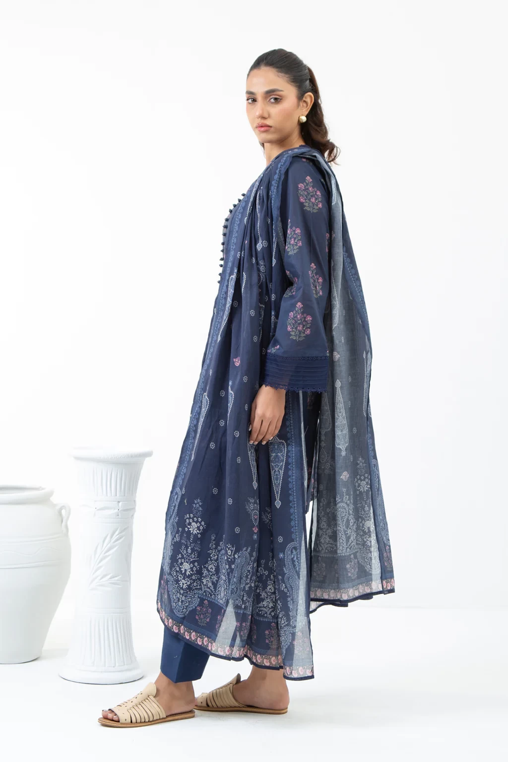 PRINTED CAMBRIC 3 PIECE SUIT - WFM35524