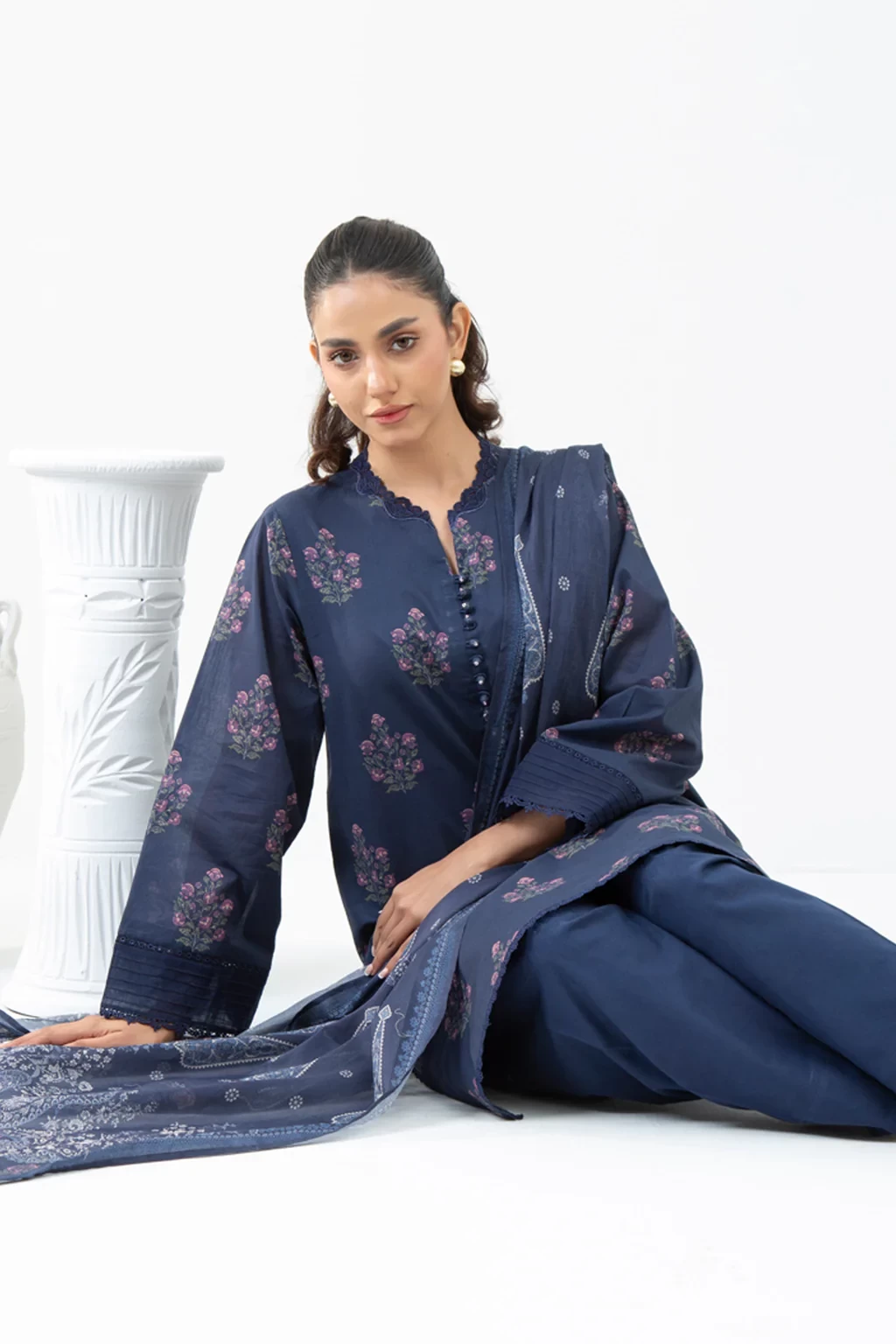 PRINTED CAMBRIC 3 PIECE SUIT - WFM35524