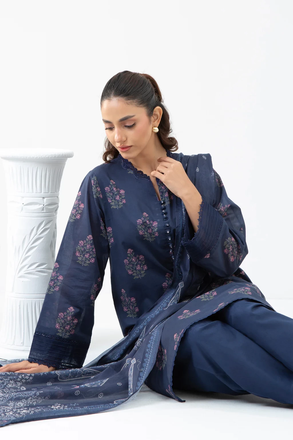 PRINTED CAMBRIC 3 PIECE SUIT - WFM35524