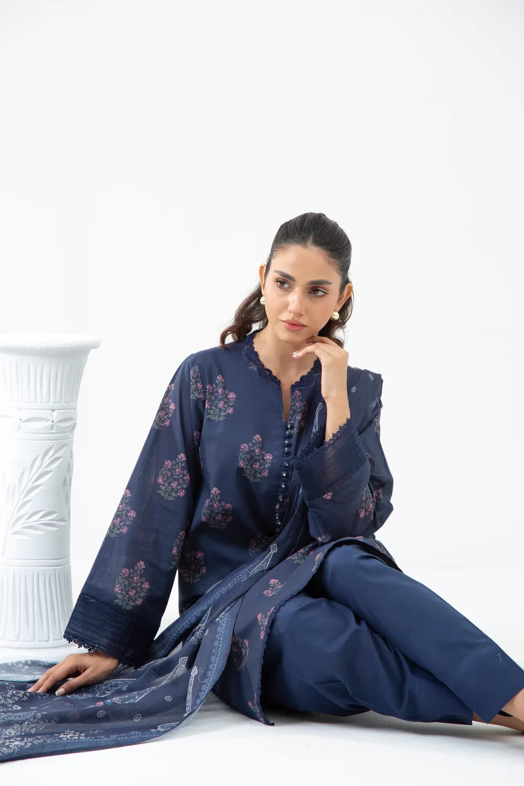 PRINTED CAMBRIC 3 PIECE SUIT - WFM35524