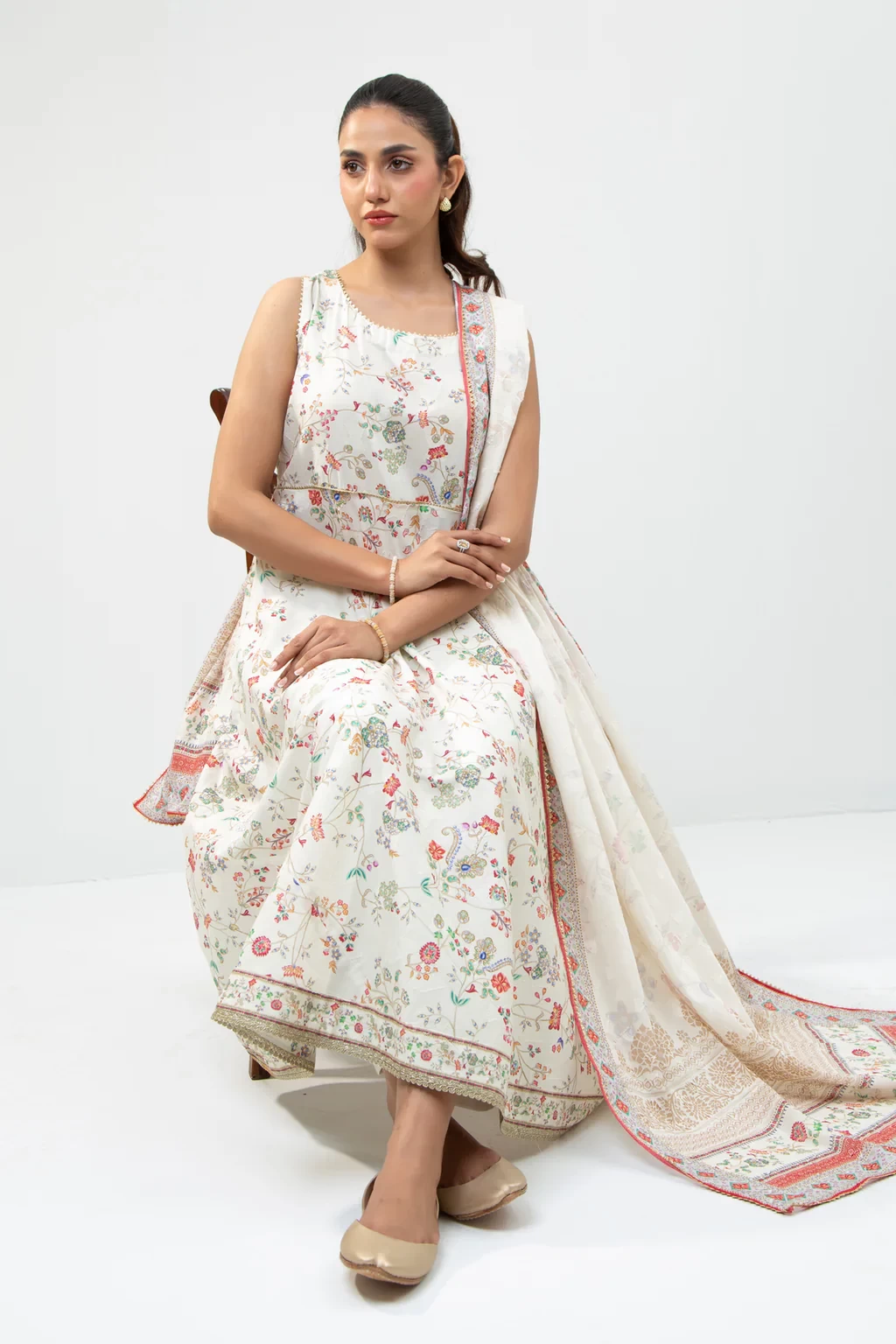 PRINTED JACQUARD 3 PIECE SUIT - WFM35685