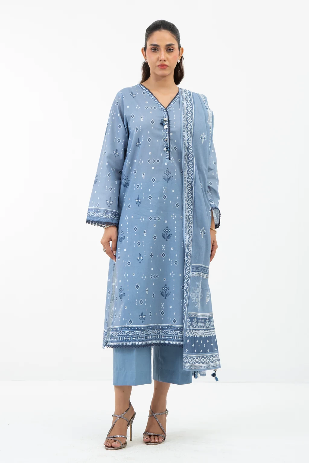 PRINTED LAWN 3 PIECE SUIT -  WFM35528