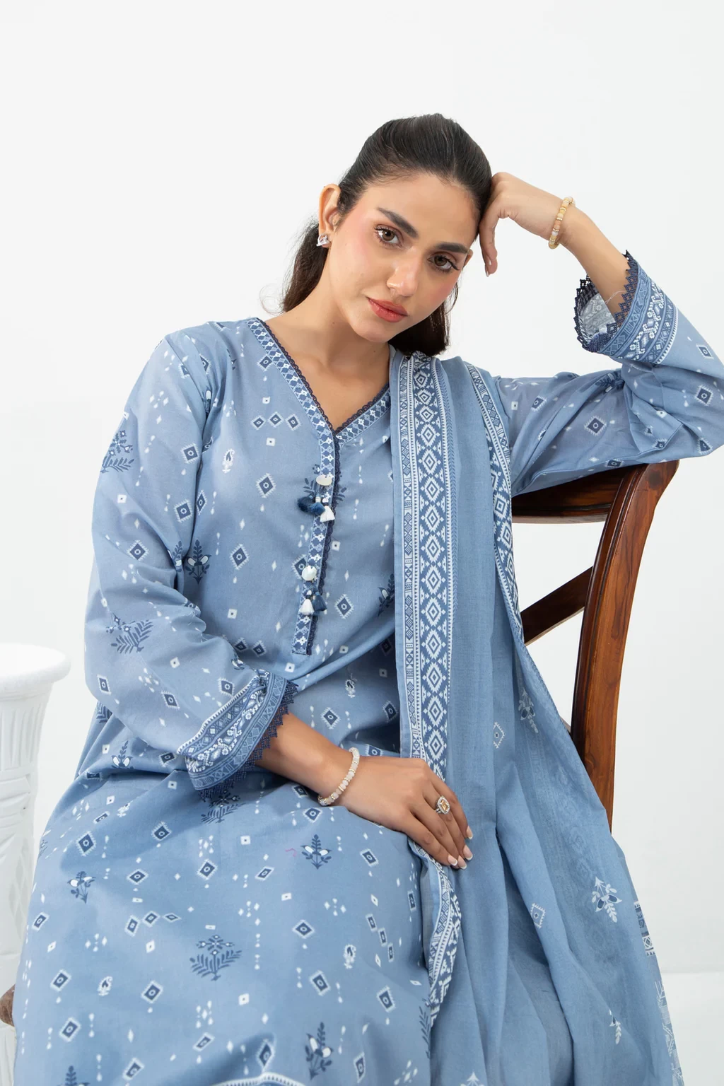 PRINTED LAWN 3 PIECE SUIT -  WFM35528