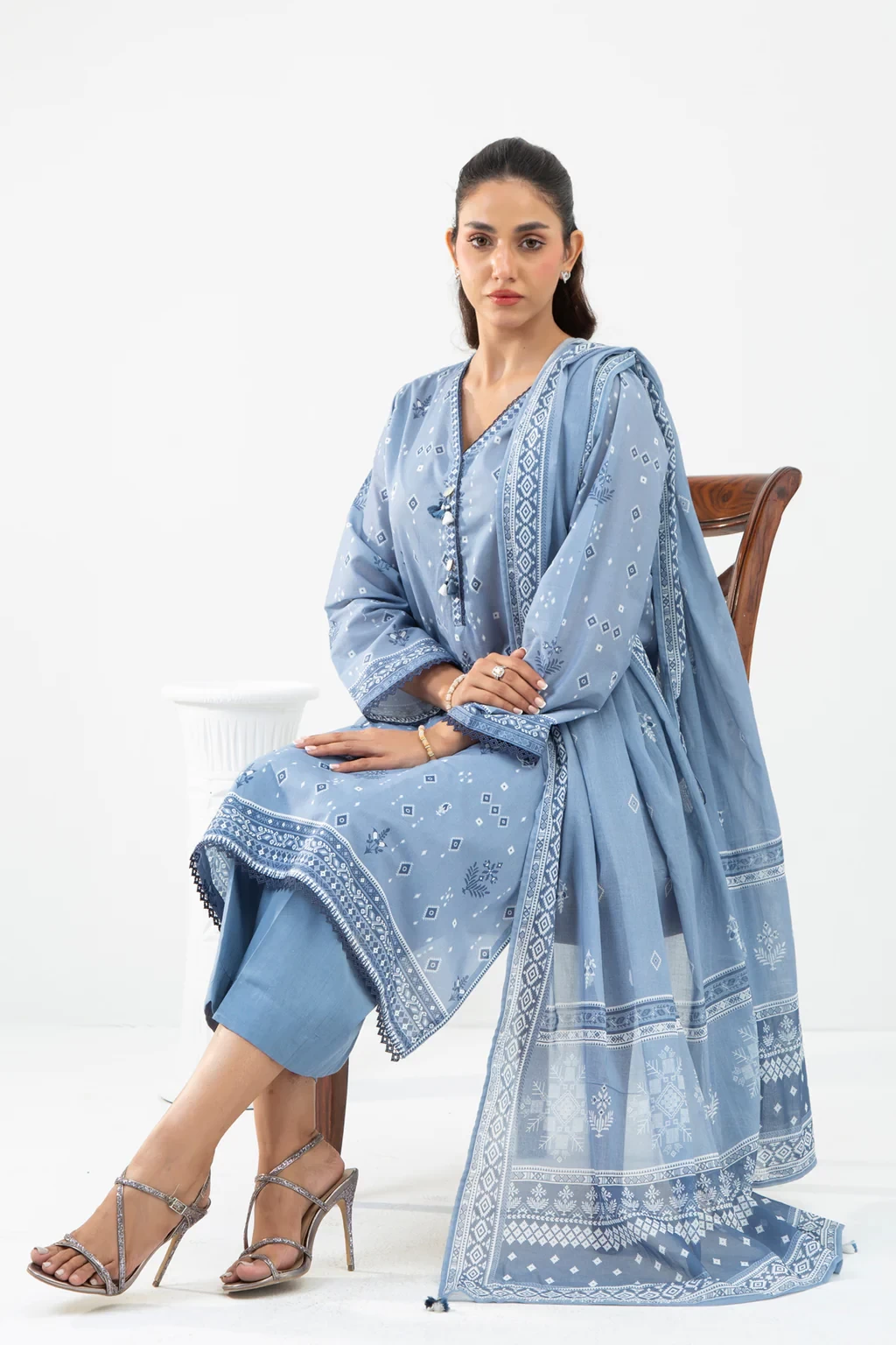 PRINTED LAWN 3 PIECE SUIT -  WFM35528