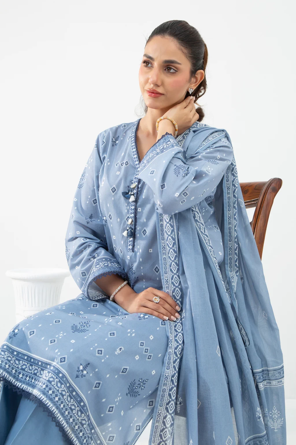 PRINTED LAWN 3 PIECE SUIT -  WFM35528