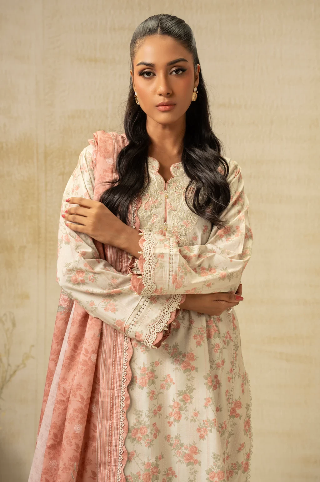 EMBROIDERED LAWN 3 PIECE SUIT - WFM35126