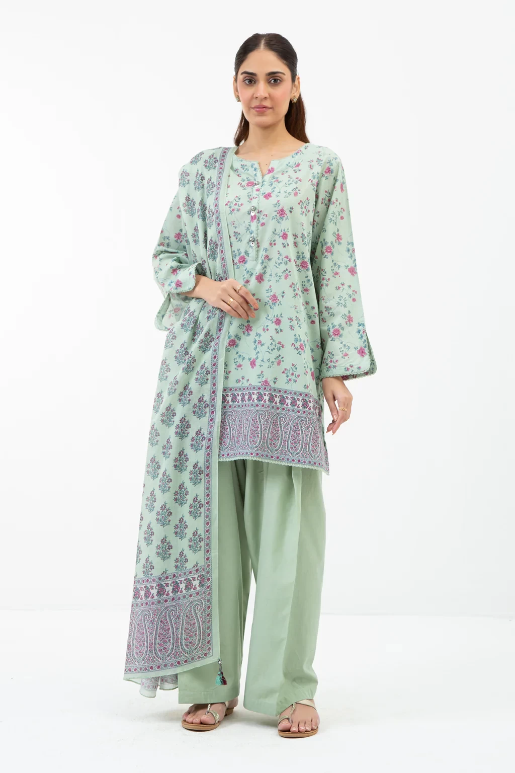 PRINTED LAWN 3 PIECE SUIT - WFM35529