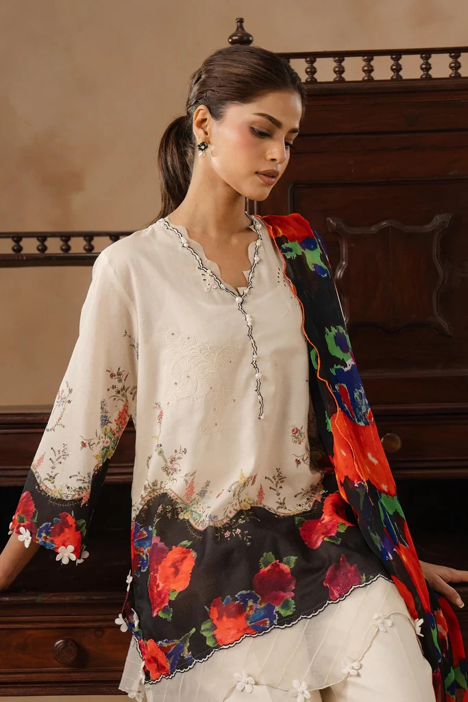 Muzlin Lawn 3 Piece Suit - SKU: M261-020A-CI