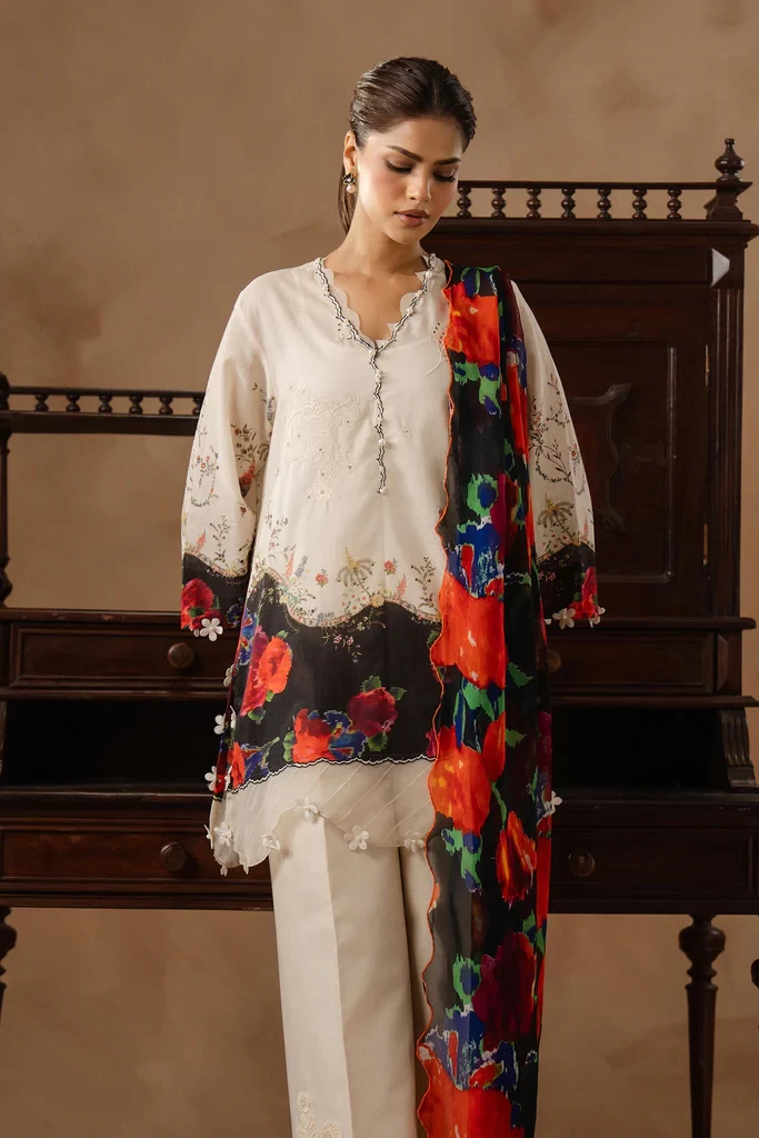 Muzlin Lawn 3 Piece Suit - SKU: M261-020A-CI
