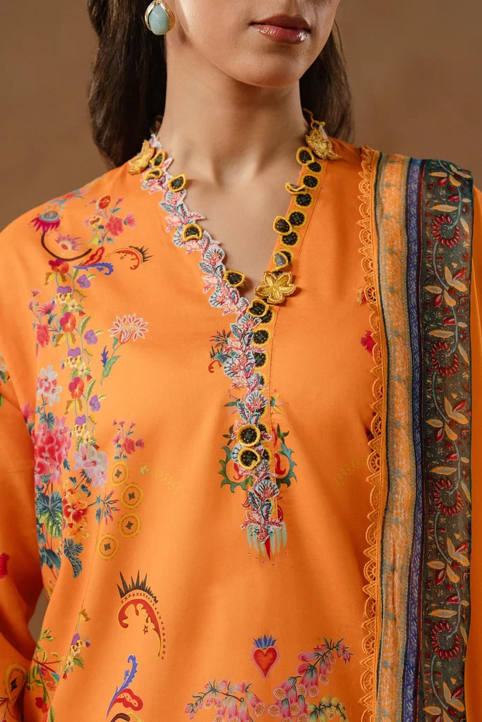 Muzlin Lawn 3 Piece Suit - SKU: M261-019B-CI
