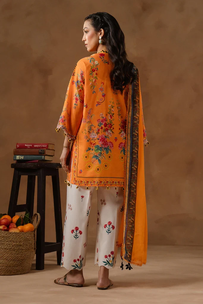 Muzlin Lawn 3 Piece Suit - SKU: M261-019B-CI