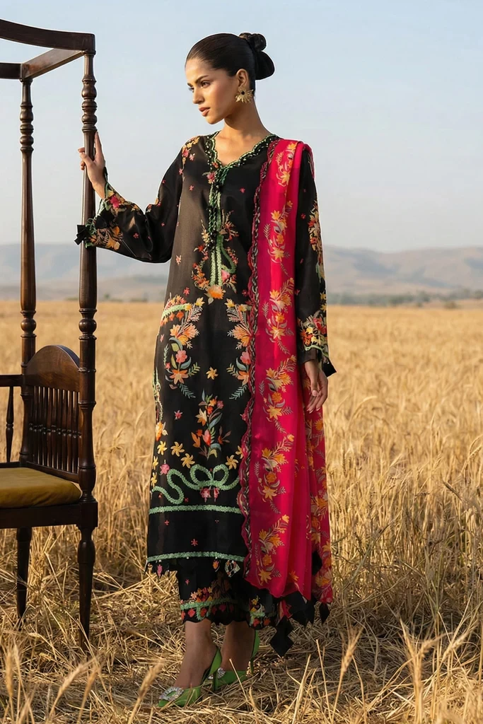 Muzlin Lawn 3 Piece Suit - SKU: M261-018B-CI