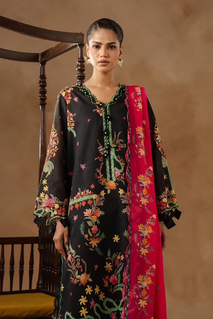 Muzlin Lawn 3 Piece Suit - SKU: M261-018B-CI
