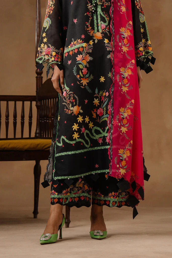 Muzlin Lawn 3 Piece Suit - SKU: M261-018B-CI