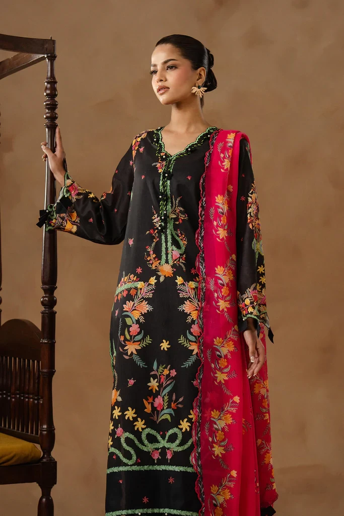 Muzlin Lawn 3 Piece Suit - SKU: M261-018B-CI