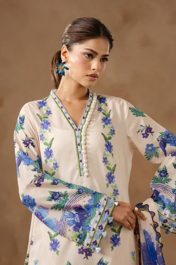Muzlin Lawn 3 Piece Suit - SKU: M261-016A-CU