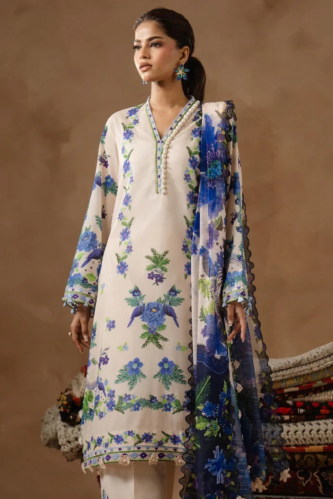 Muzlin Lawn 3 Piece Suit - SKU: M261-016A-CU