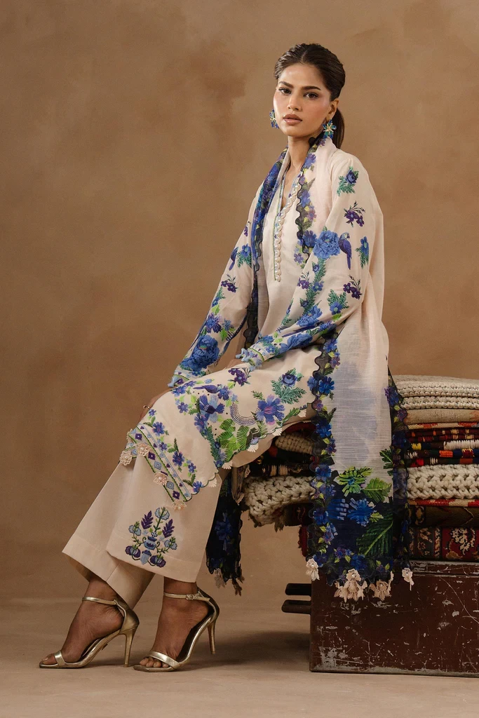 Muzlin Lawn 3 Piece Suit - SKU: M261-016A-CU