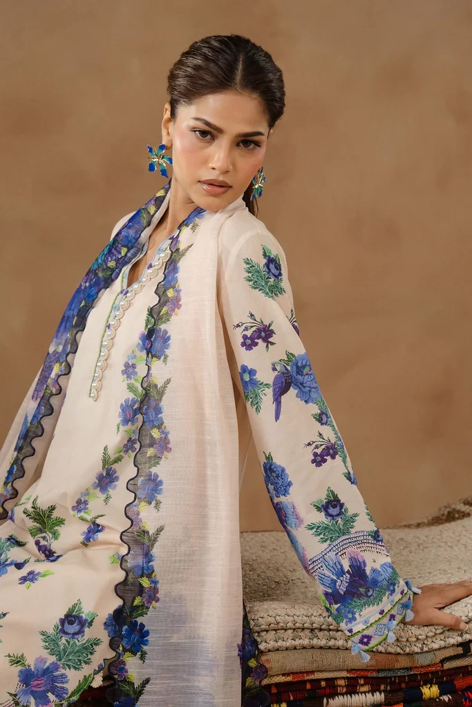 Muzlin Lawn 3 Piece Suit - SKU: M261-016A-CU