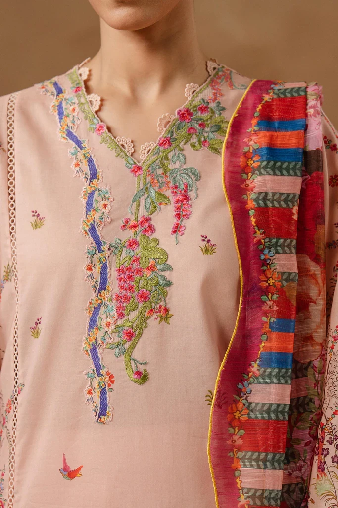 Muzlin Lawn 3 Piece Suit - SKU: M261-015B-CU