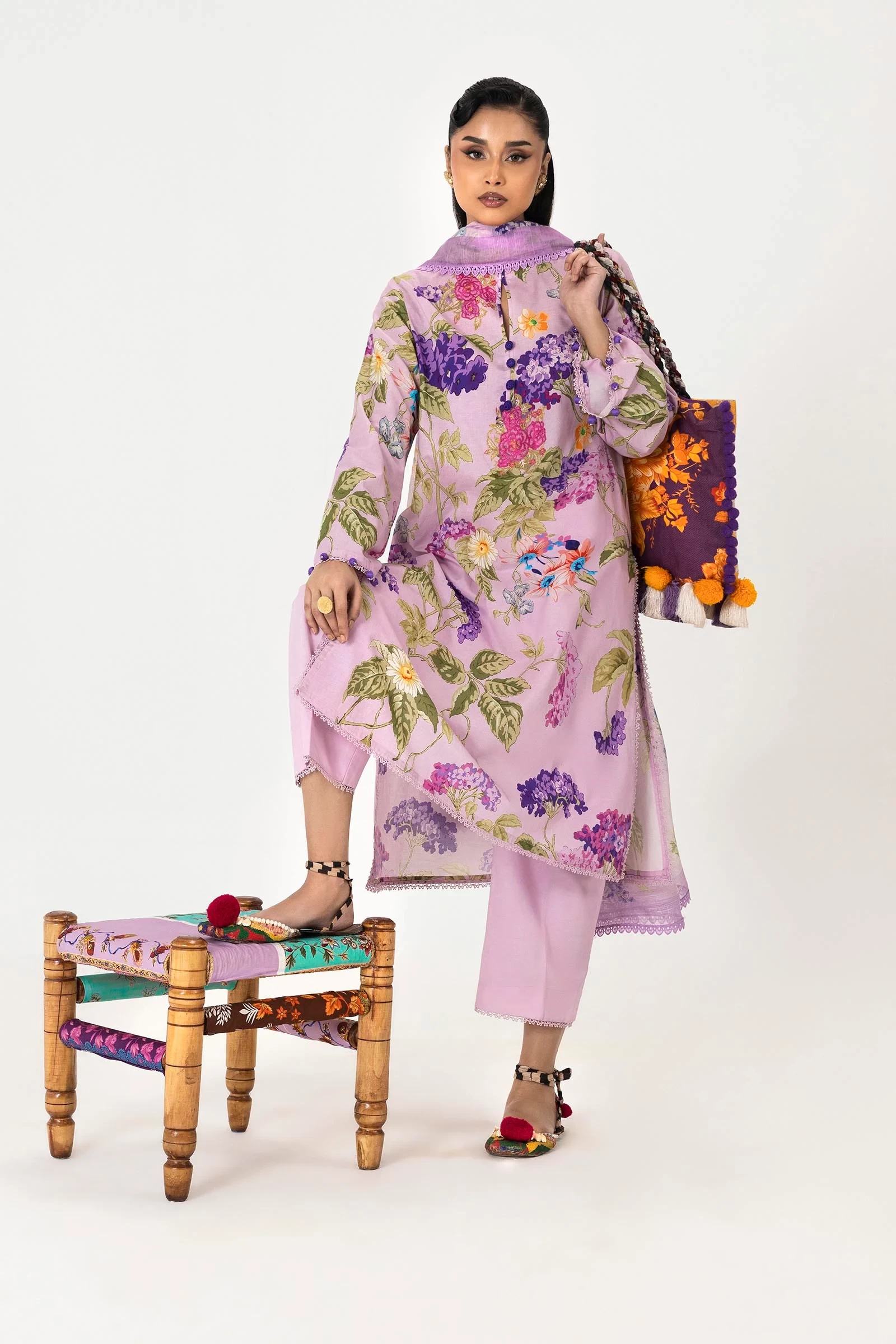Mahay Lawn 3 Piece Suit - H261-002B-3DG