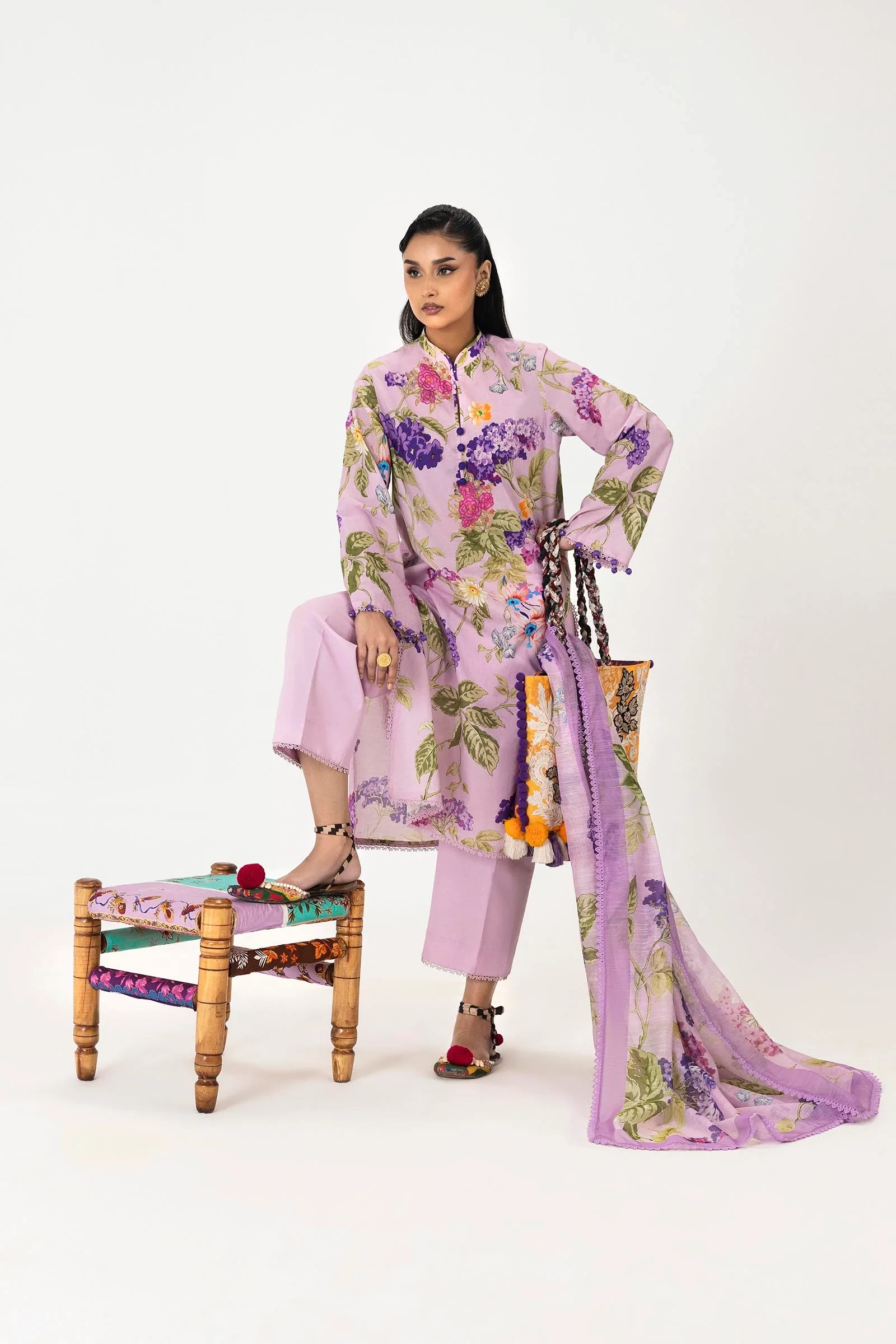 Mahay Lawn 3 Piece Suit - H261-002B-3DG