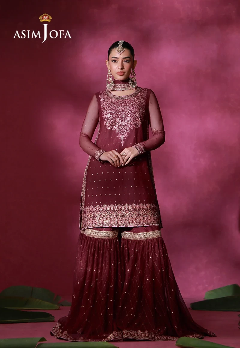 Embroidered Net 3 Pcs - AJULFI-06-UNS