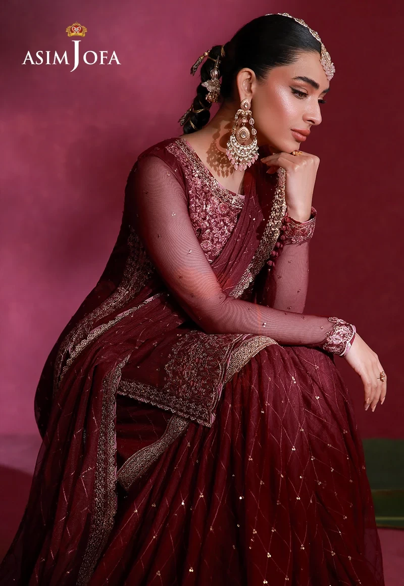 Embroidered Net 3 Pcs - AJULFI-06-UNS