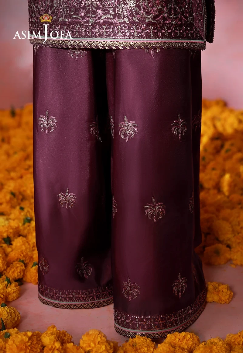Embroidered Charmeuse Silk 3 Pcs - AJULFI-03-UNS