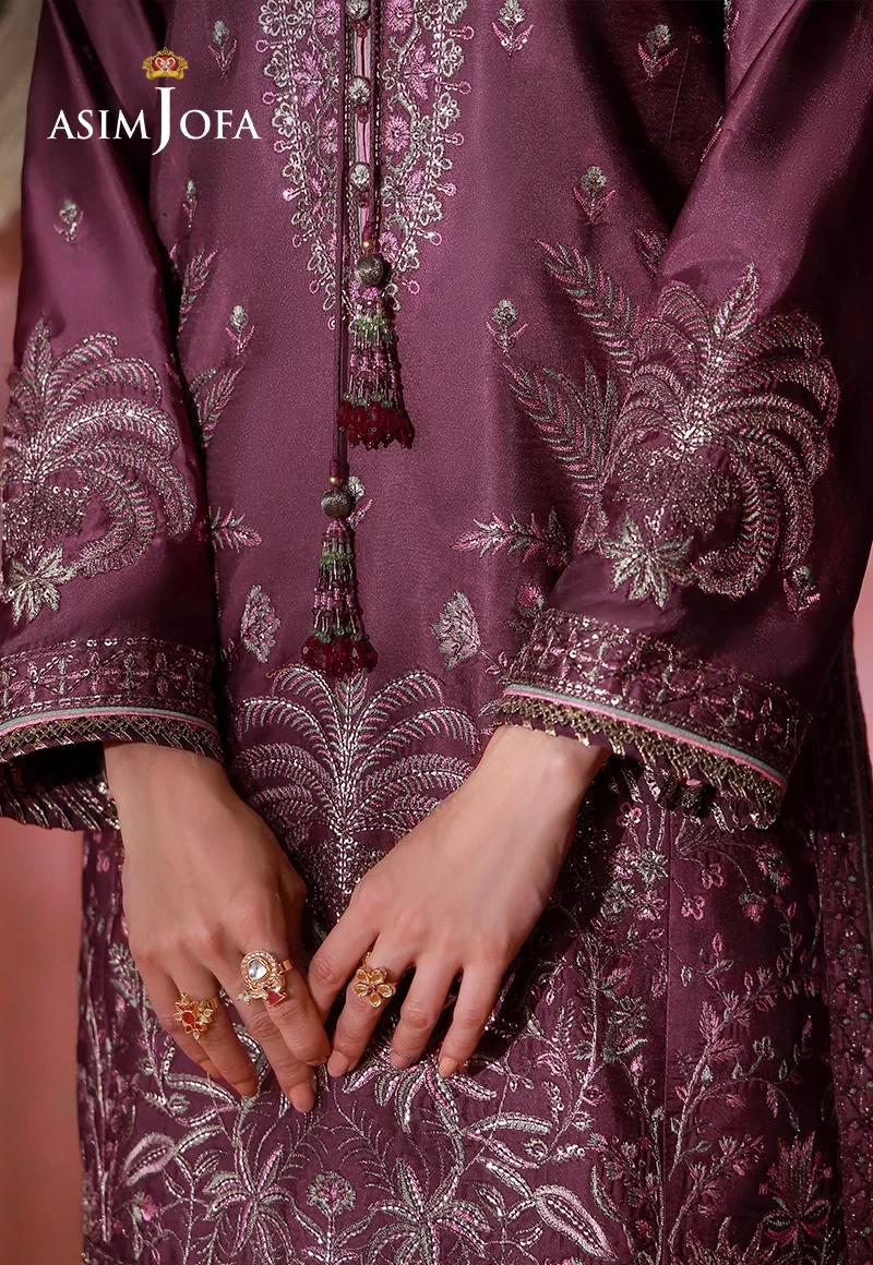 Embroidered Charmeuse Silk 3 Pcs - AJULFI-03-UNS