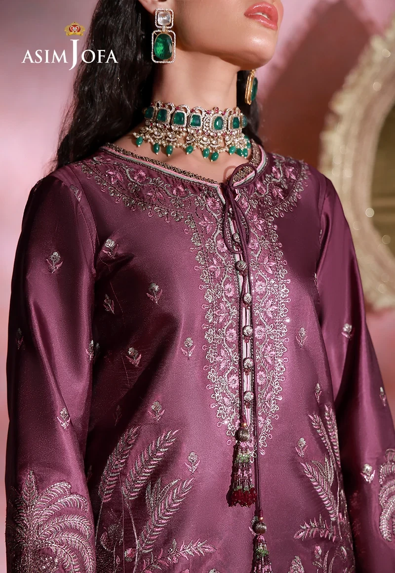 Embroidered Charmeuse Silk 3 Pcs - AJULFI-03-UNS