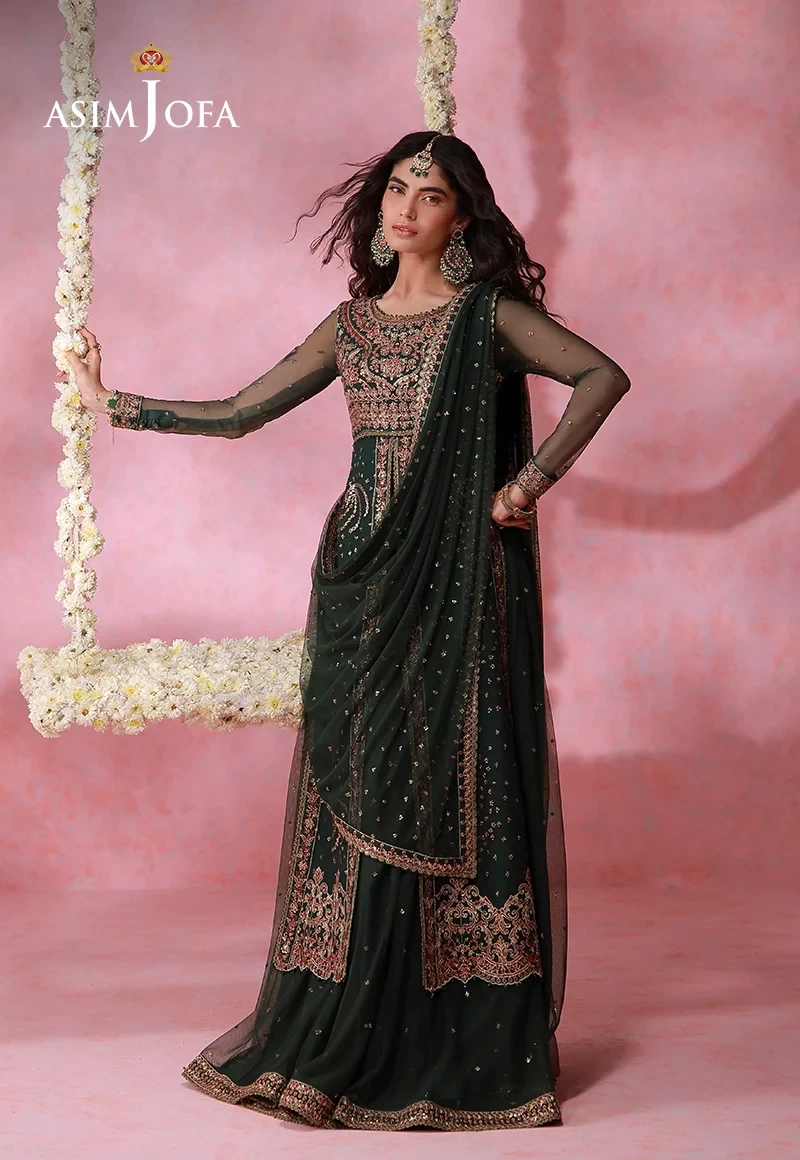 Embroidered Net 3 Pcs - AJULFI-02-UNS