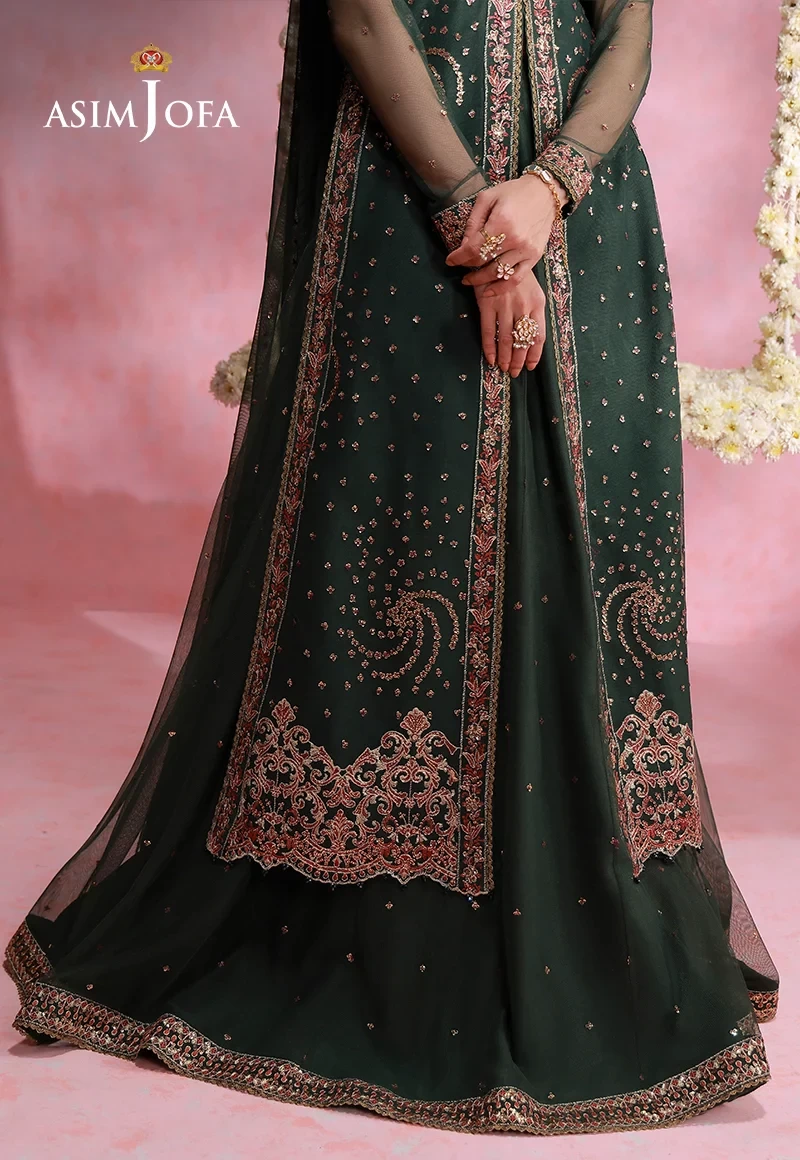 Embroidered Net 3 Pcs - AJULFI-02-UNS