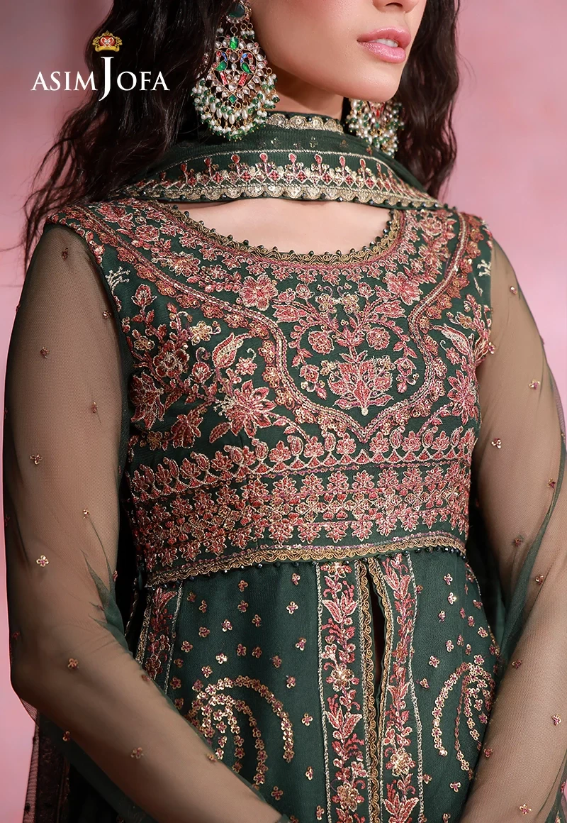 Embroidered Net 3 Pcs - AJULFI-02-UNS